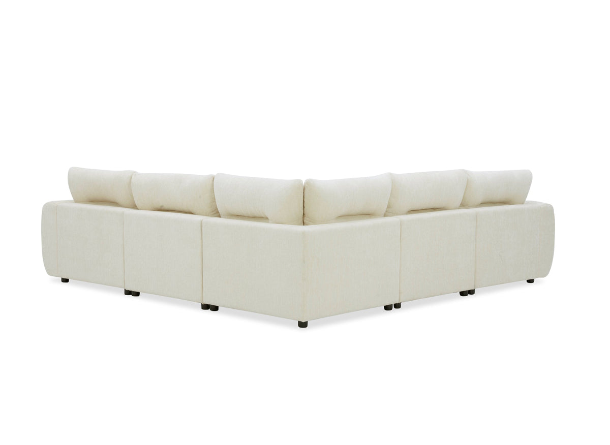 Canapé d'angle en velours chiné beige BALIANE