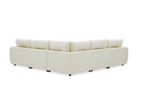 Canapé d'angle en velours chiné beige BALIANE