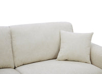 Canapé 3 places en velours chiné beige CARLOTA