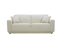 Canapé 3 places en velours chiné beige CARLOTA