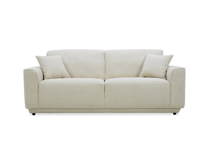 Canapé 3 places en velours chiné beige CARLOTA