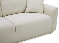 Canapé 3 places en velours chiné beige CARLOTA