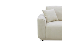 Canapé 3 places en velours chiné beige CARLOTA