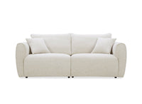 Canapé 3 places en velours texturé beige NALYA
