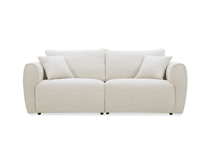 Canapé 3 places en velours texturé beige NALYA