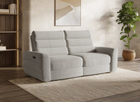 Canapé 3 places relax électrique en tissu bouclette beige DAVY