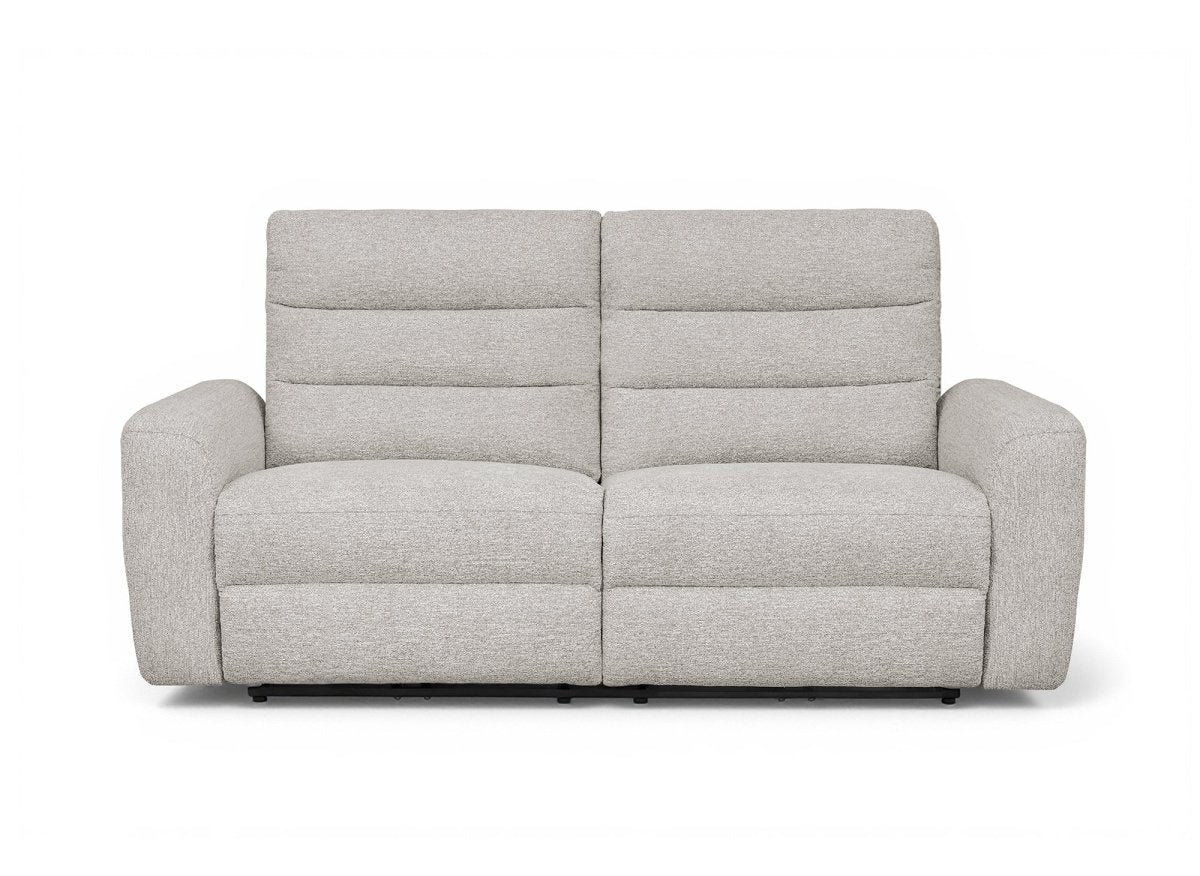 Canapé 3 places relax électrique en tissu bouclette beige DAVY