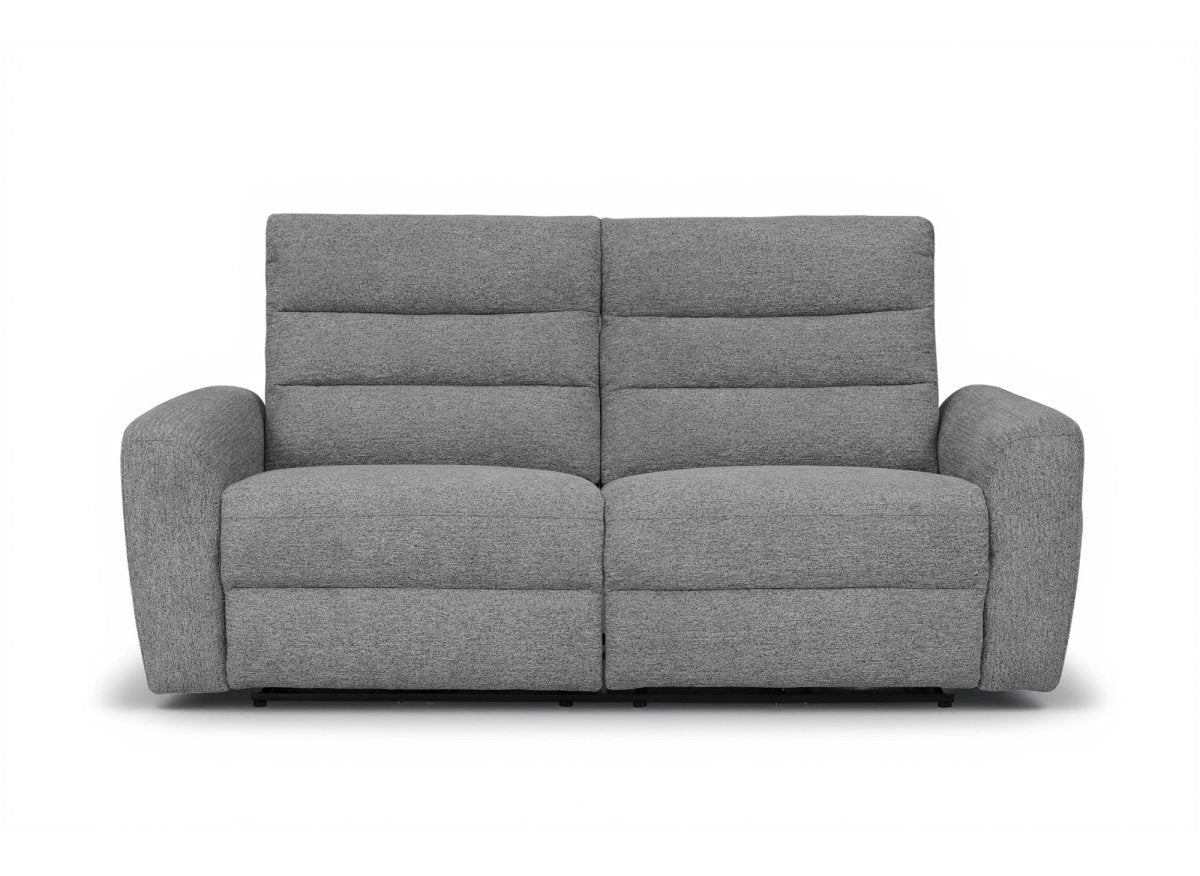 Canapé 3 places relax électrique en tissu bouclette gris DAVY
