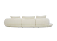 Canapé 4 places en velours tissé écru DARIUS