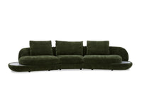 Canapé 4 places en velours tissé vert olive DARIUS