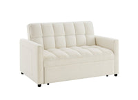 Canapé convertible 2 places en tissu bouclette écru JASPER