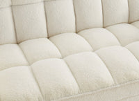 Canapé convertible 2 places en tissu bouclette écru JASPER