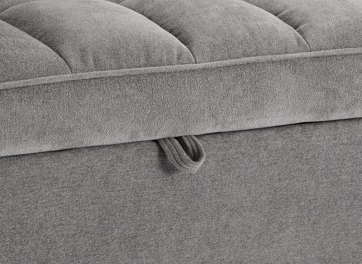 Canapé convertible 2 places en velours texturé gris JASPER