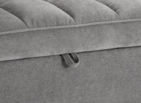 Canapé convertible 2 places en velours texturé gris JASPER