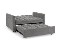 Canapé convertible 2 places en velours texturé gris JASPER