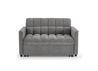 Canapé convertible 2 places en velours texturé gris JASPER