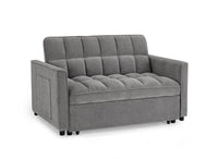 Canapé convertible 2 places en velours texturé gris JASPER