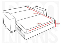 Canapé 3 places convertible en tissu bouclette écru JAMES