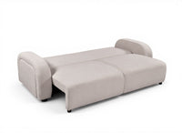 Canapé convertible 3 places en tissu texturé beige MAYORA