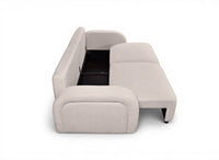 Canapé convertible 3 places en tissu texturé beige MAYORA