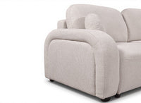 Canapé convertible 3 places en tissu texturé beige MAYORA