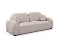 Canapé convertible 3 places en tissu texturé beige MAYORA