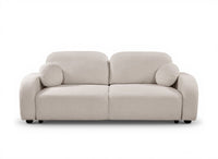 Canapé convertible 3 places en tissu texturé beige MAYORA