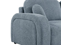 Canapé convertible 3 places en tissu texturé bleu MAYORA