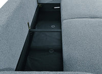 Canapé convertible 3 places en tissu texturé bleu MAYORA