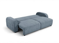 Canapé convertible 3 places en tissu texturé bleu MAYORA