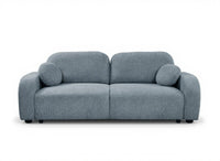 Canapé convertible 3 places en tissu texturé bleu MAYORA