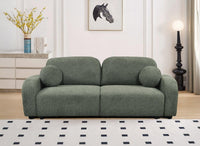 Canapé convertible 3 places en tissu texturé vert MAYORA