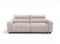 Canapé convertible avec coffre 3 places en velours chiné beige RALYA