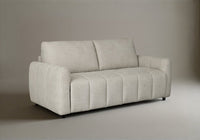 Canapé convertible express 3 places en tissu beige ISANDRO