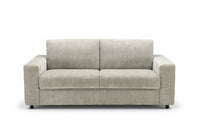 Canapé convertible express 3 places en velours chiné beige AMAURY