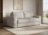 Canapé convertible express 3 places en velours chiné beige AMAURY