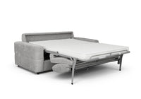Canapé convertible express 3 places en velours chiné gris clair AMAURY