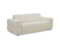 Canapé convertible express 3 places en velours texturé beige BASILE
