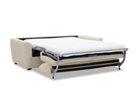 Canapé convertible express 3 places en velours texturé beige KALIANA