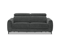 Canapé convertible express 3 places en velours texturé gris CALEB