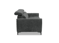 Canapé convertible express 3 places en velours texturé gris CALEB