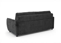 Canapé convertible express 3 places en velours texturé gris foncé CHIARA