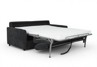 Canapé convertible express 3 places en velours texturé gris foncé CHIARA