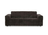 Canapé convertible express 3 places en velours texturé marron BASILE