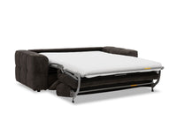 Canapé convertible express 3 places en velours texturé marron BASILE