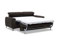 Canapé convertible express 3 places en velours texturé marron CALEB