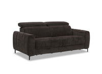 Canapé convertible express 3 places en velours texturé marron CALEB