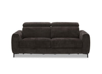 Canapé convertible express 3 places en velours texturé marron CALEB