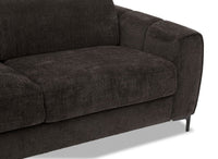 Canapé convertible express 3 places en velours texturé marron CALEB