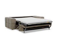 Canapé convertible express 3 places en velours texturé taupe BASILE